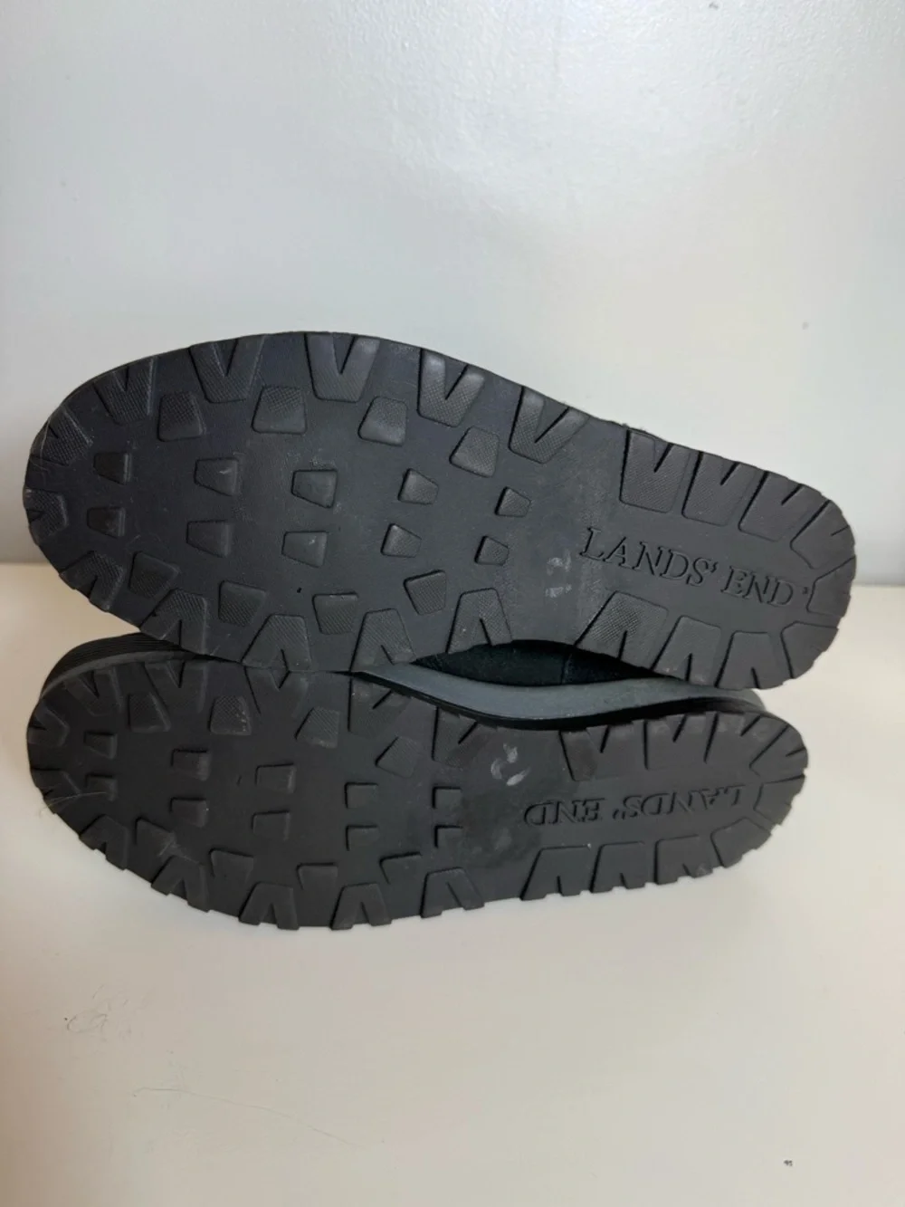 Lands End Womens Commuter Boots Black‎ Size 9 Suede Winter Snow Warm Insulated